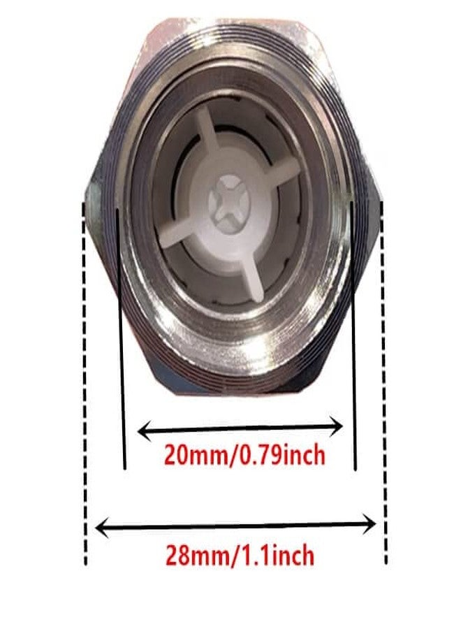 LDCRE صمام فحص نحاسي، سن ذكر ½ بوصة إلى سن أنثى ½ بوصة، مانع ارتداد أحادي الاتجاه، مطلي بالنيكل، لتوصيل خرطوم إمداد المياه لسخان المركبات الترفيهية، والمرحاض، وخزان المياه (قطعتان). - Image 5